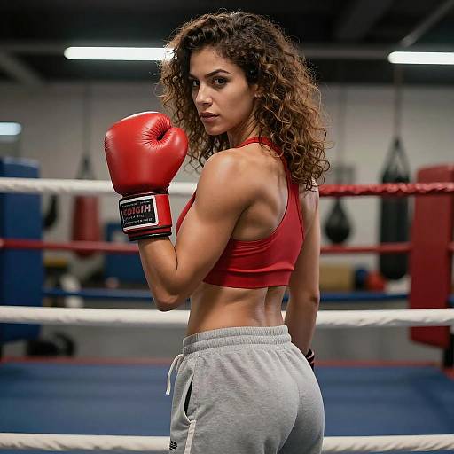 Confident Muscular Woman Boxer Portrait