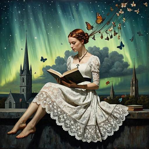 Surreal Mahogany Woman in Lace Dress Surreal Mahogany Woman in Lace Dress