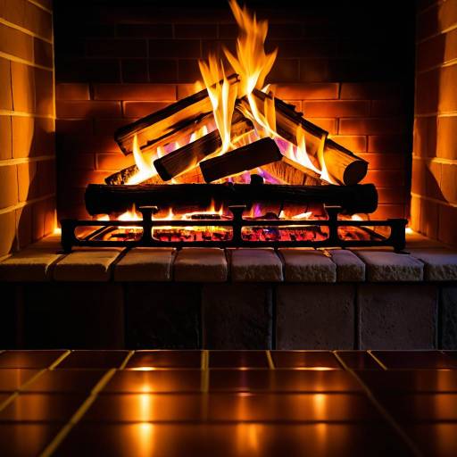 Cozy Fireplace with Flickering Flames