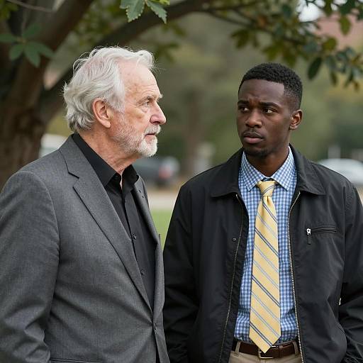 Intergenerational Discussion Under Tree