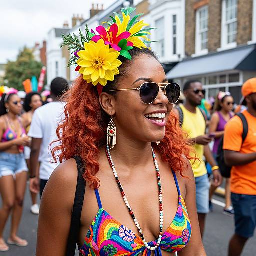 Vibrant Caribbean Woman at Carnival