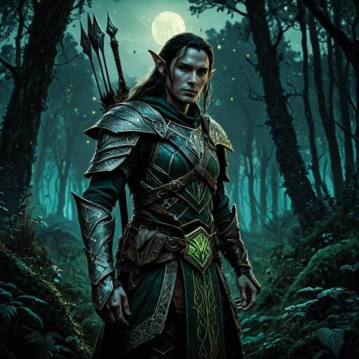Epic Elven Ranger in Enchanted Forest