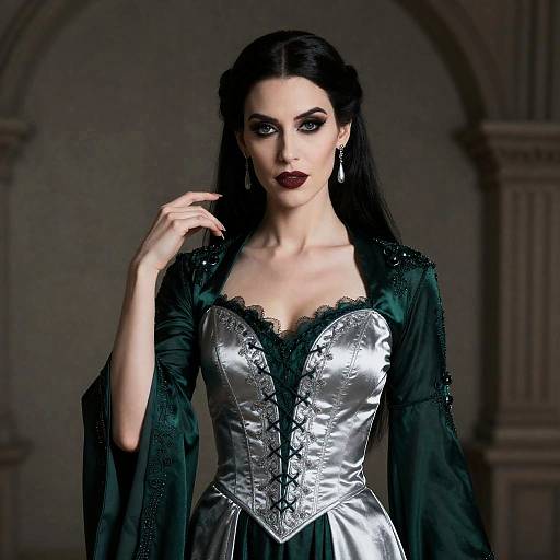 Elegant Gothic Vampire Woman Portrait