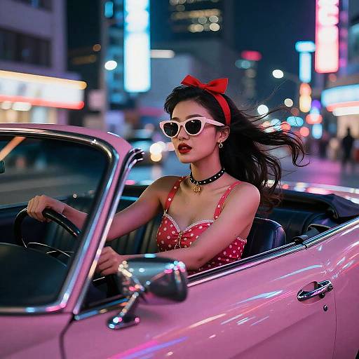 Modern Pin-Up Girl in Neon City