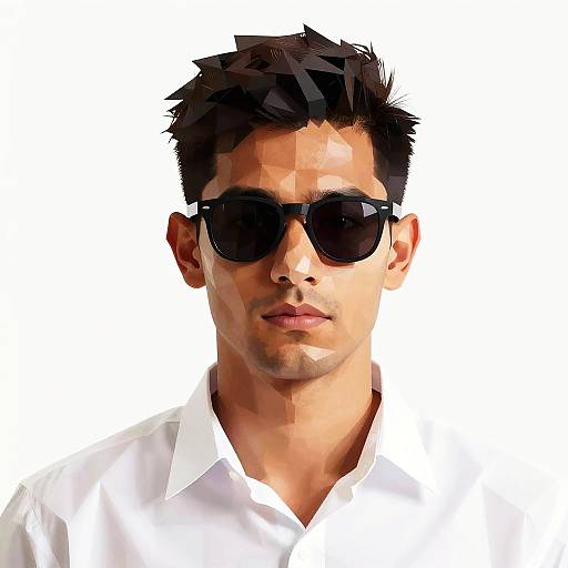 Polygonal Abstract Portrait of Man