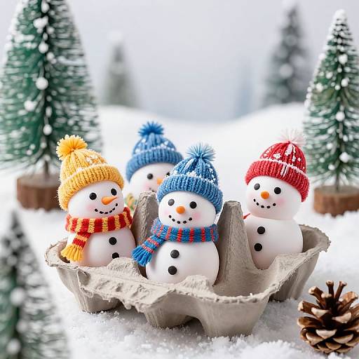 Snowman Eggs in Winter Wonderland
