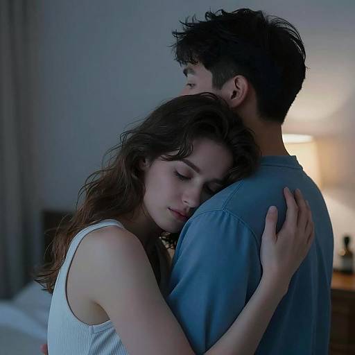 Intimate Moment in Dim Light