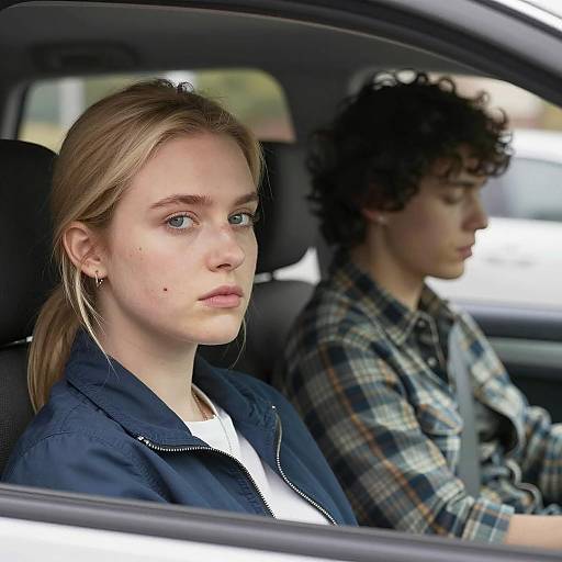 Intimate Car Ride with Unique Characters