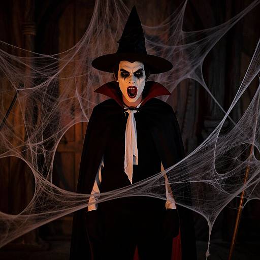 Spooky Halloween Costume in Haunted House