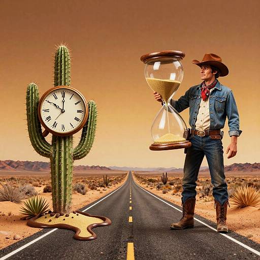 Surreal Desert Highway Melting Time