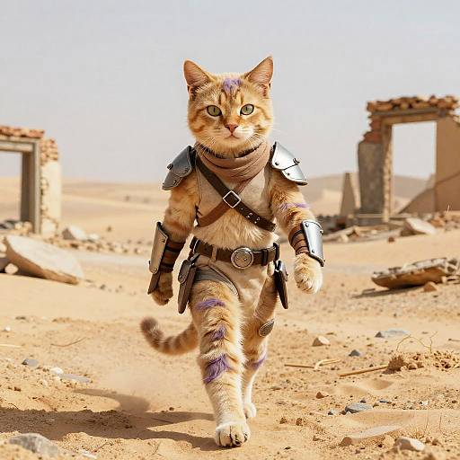 Anthropomorphic Android 18 in Desert Armor