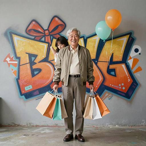 Retro-Chic Graffiti TV Ad Elderly Gentleman