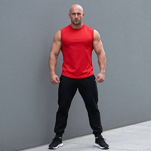 Confident Muscular Man in Urban Fitness