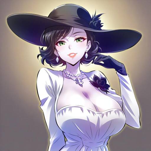 Illustration of Alcina dimitrescu, resident evil in the style of Iesupa