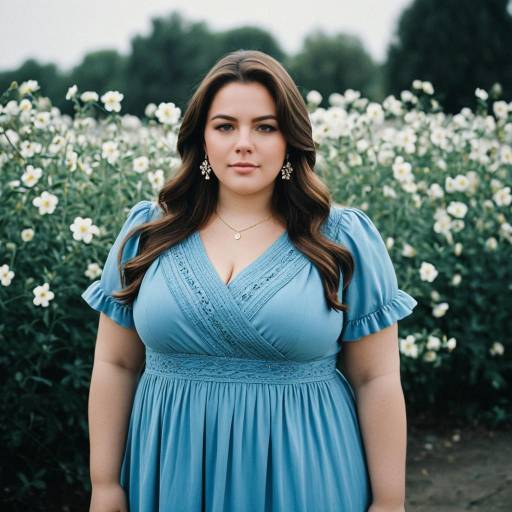 Elegant Light Blue Plus Size Dress Portrait