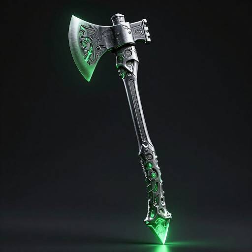 Hyper Realistic Glowing Uranium Axe