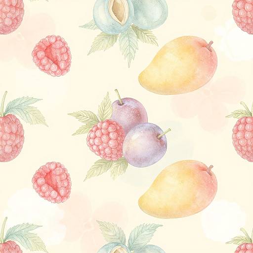 Vintage Pastel Fruit Wallpaper