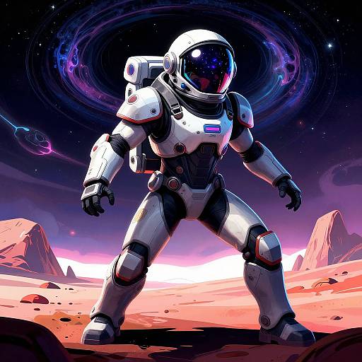 Futuristic Space Explorer Character Art