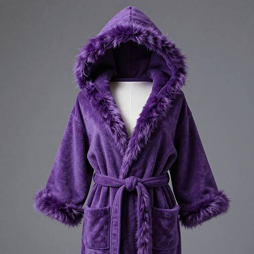Purple Pimp Robe with Fur Trim
