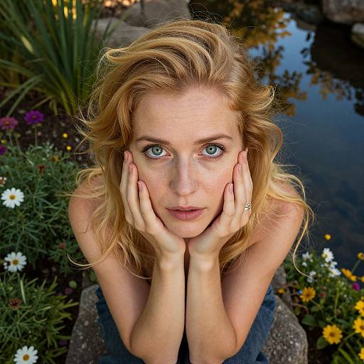 Ethereal European Woman in Garden