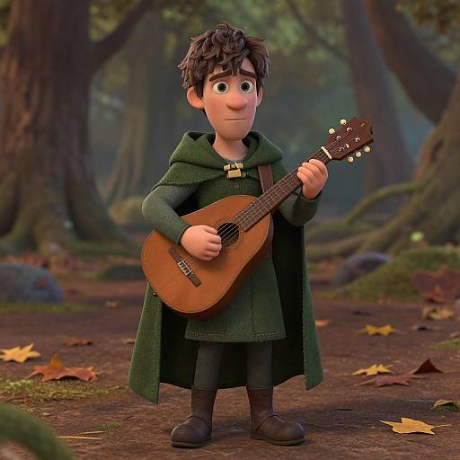 Gloomy Young Man Kvothe in Woods