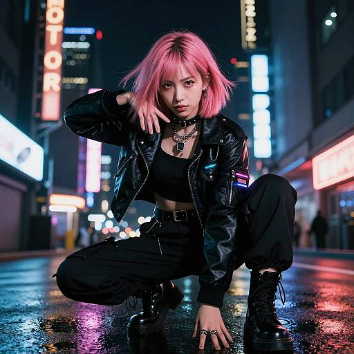 Cyberpunk Night with Neon Glow