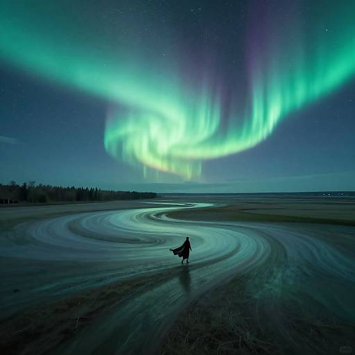 Ethereal Aurora Over Surreal Fields