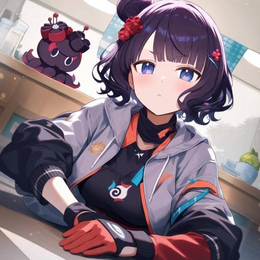 Hokusai-Inspired Girl with Octopus