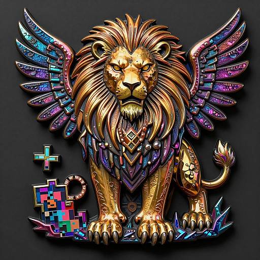 Detailed Griffin Line Art Trinket