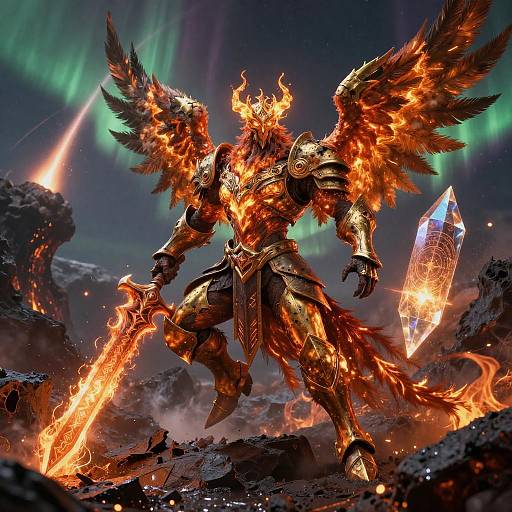 Armored Phoenix Battle-Mage with Solar Glaive