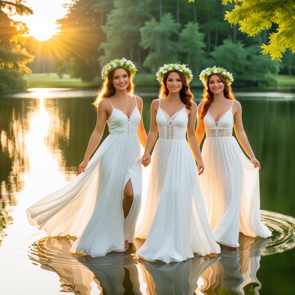 Joyful Midsummer Dance by the Lake