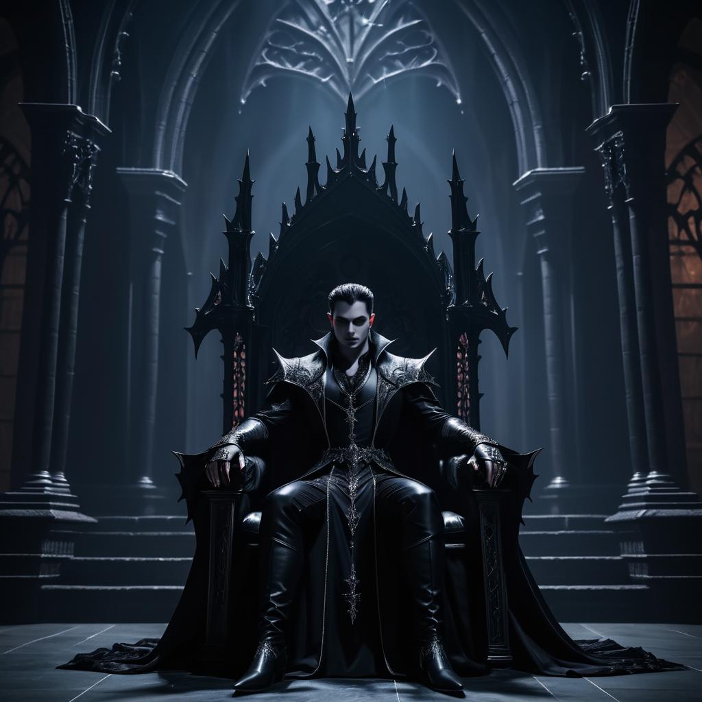 Gothic Vampire Lord in Dark Castle