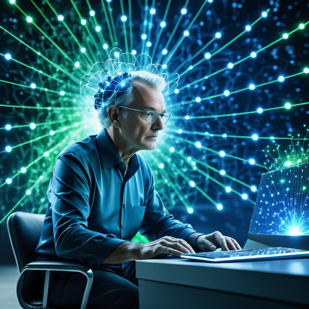 Elderly Man with Superintelligence Sparks