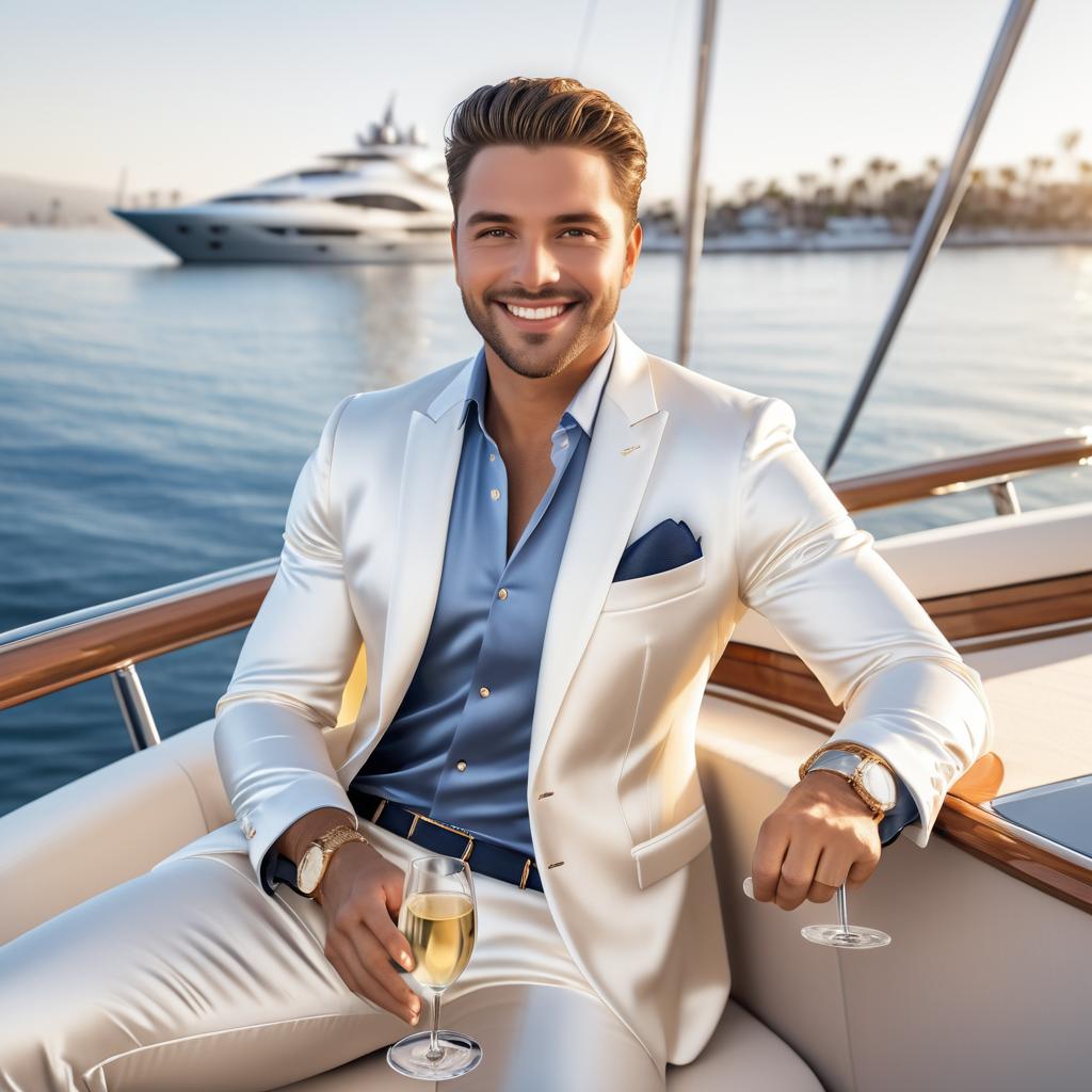 Confident Young Entrepreneur on a Yacht