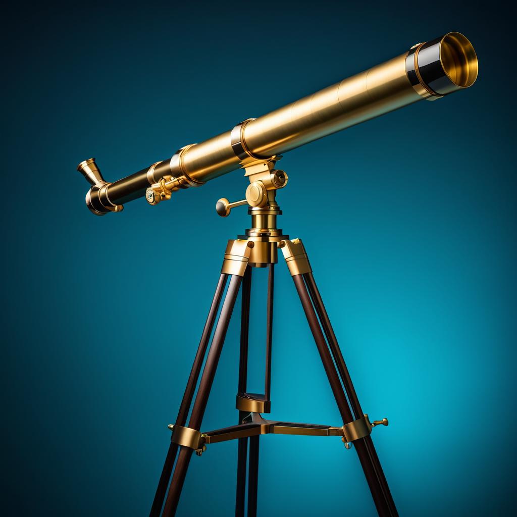 Realistic Photograph of a Brass Telescope