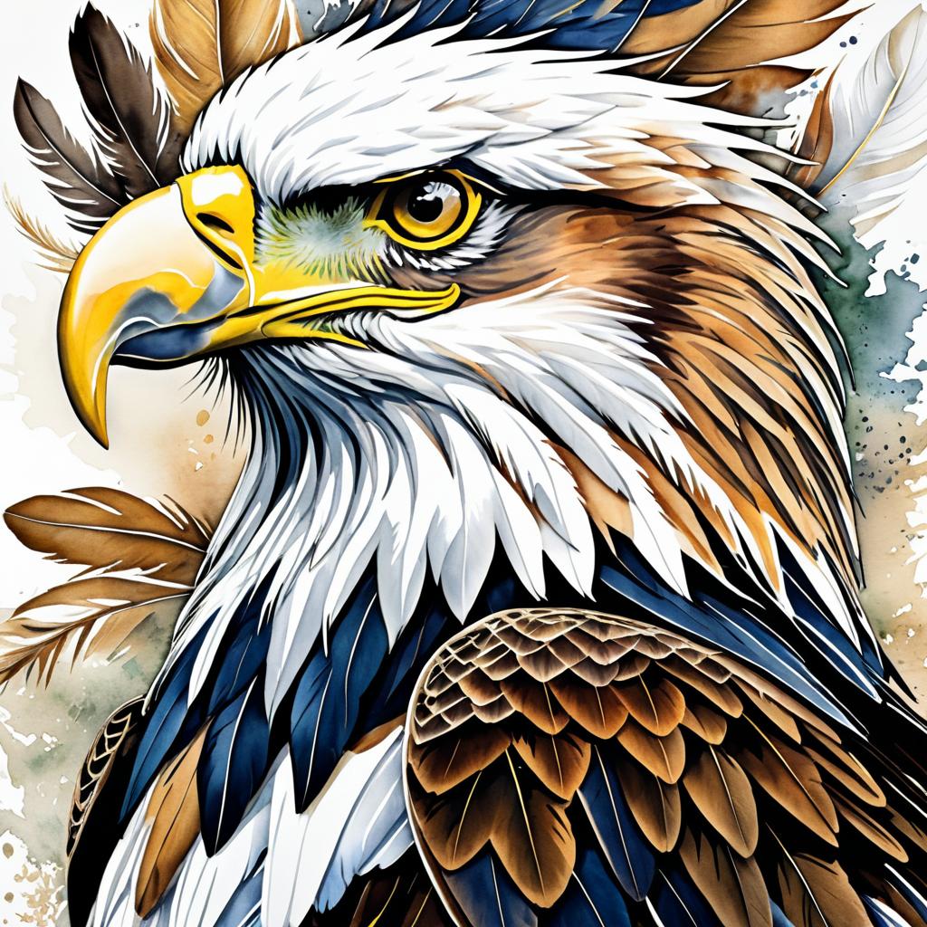 Majestic Eagle in Watercolor Style