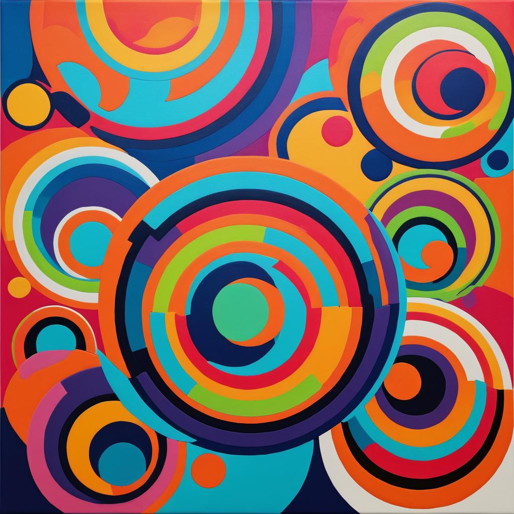 Vibrant Abstract Canvas with Circles