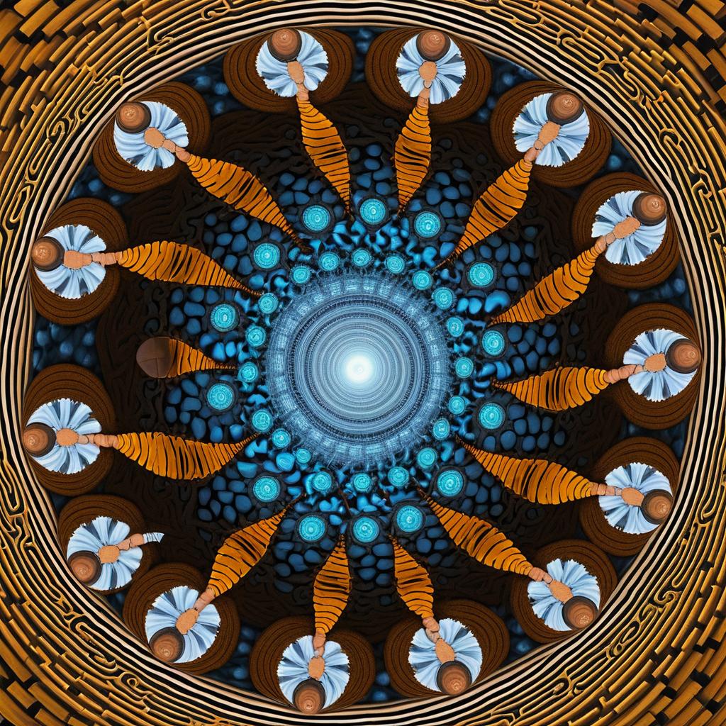 Fractal Perspective: Men in Sauna Circle