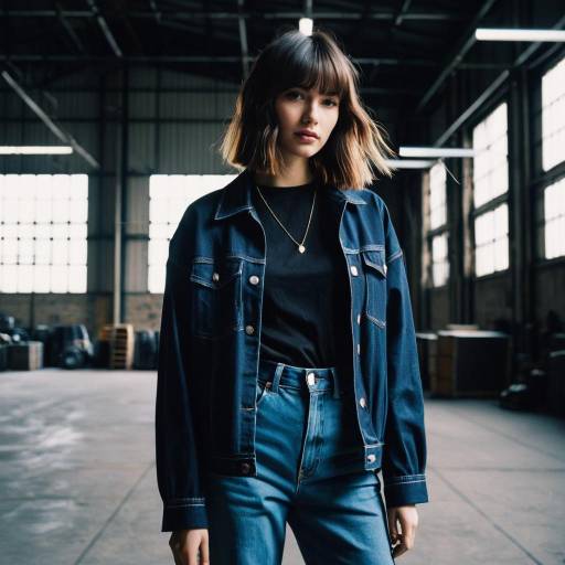 Fashion Model with Curtain Bangs Hairstyle