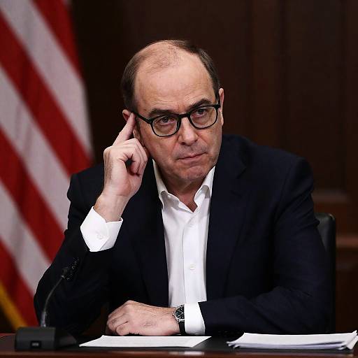 Serious Middle-Aged Man at Desk