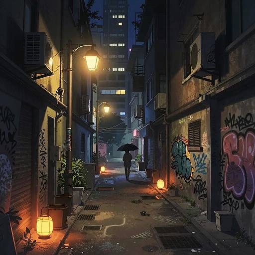 Anime Mega City Late-Night Alley