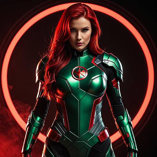 Futuristic Red Alert Cosplay Portrait