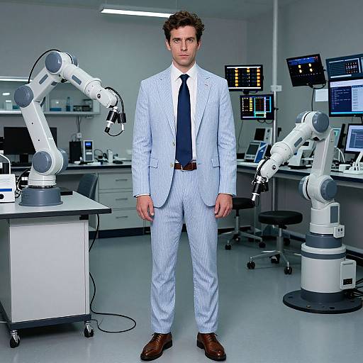 Confident Man in High-Tech Lab Attire