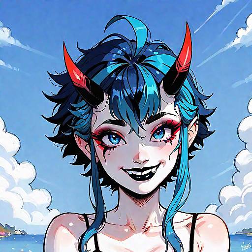 Stunning Oni Character Portrait in High Detail