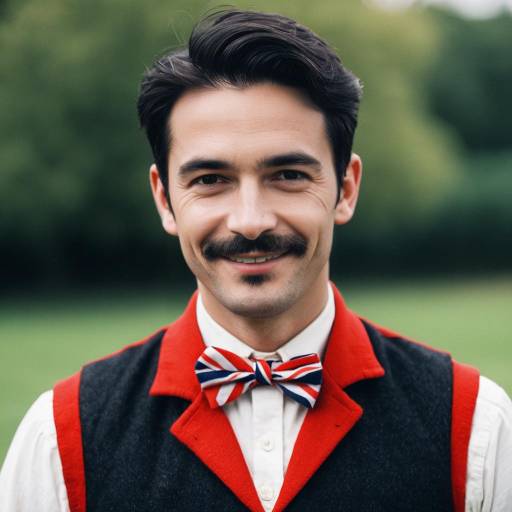 Charming British Boy in National Costume