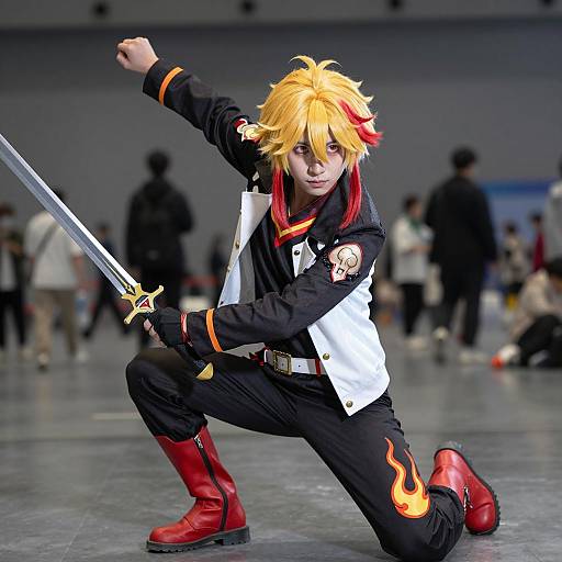 Vibrant Cosplayer with Dynamic Pose