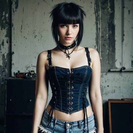 Grunge Fashion Portrait of Confident Woman