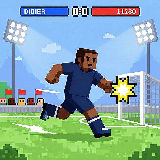 Didier Drogba Retro Pixel Football