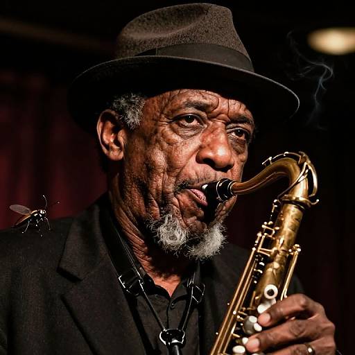 Intimate Jazz Musician Close-Up Portrait