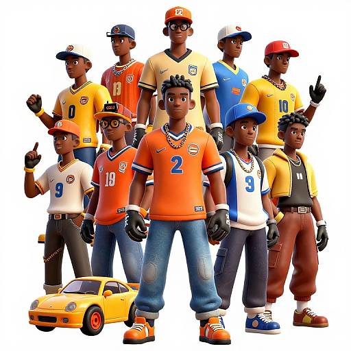 Vibrant Urban Mech Collage Art